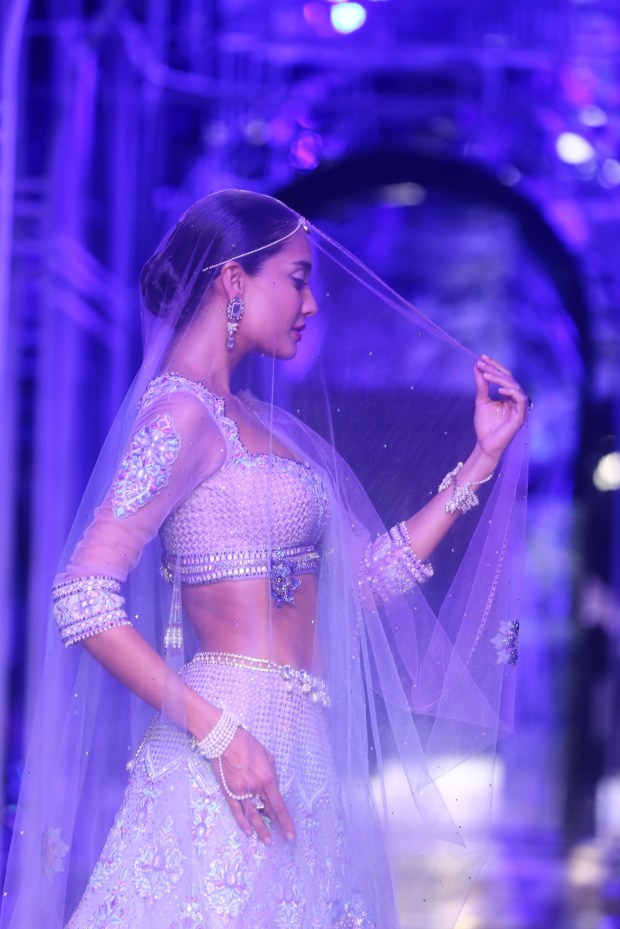 At the India Bridal Fashion Week - Lisa Haydon as the showstopper of Tarun Tahiliani