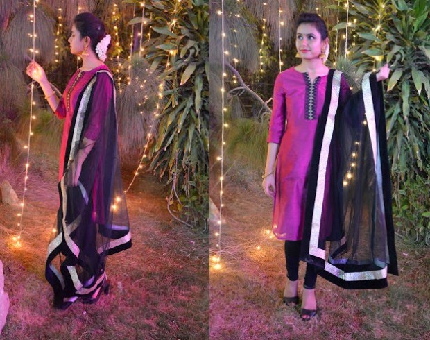 kintyish.com_best top indian fashion  blog and styling blog - how to convert simple kurta into wedding outfit with gajra_1