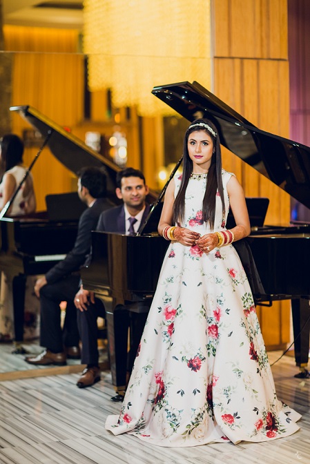 indian fashion blogger himanshi mukhija kintyish wedding gown reception outfit tiara princess gown_89